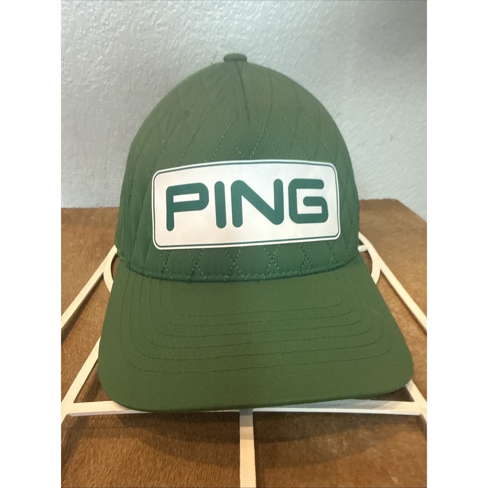 PING Heritage Tour Snapback Golf Hat Green Quilted Limited Edition Holiday
